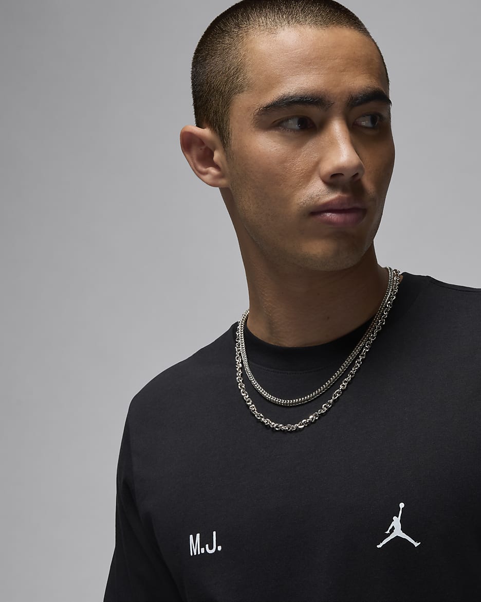 JORDAN Men s LONG SLEEVE T SHIRT BLACK WHITE WHITE